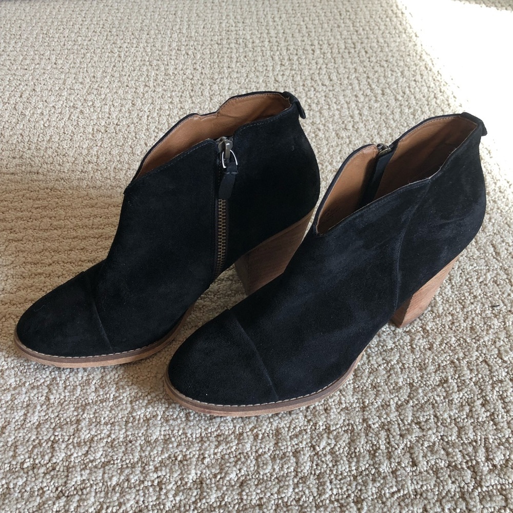 Susina Black Suede Ankle Boots